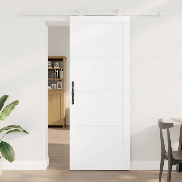 vidaXL Sliding Door ORKDAL White 83 x 211 cm Solid Pine Wood