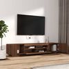 vidaXL 2 Piece TV Cabinet Set with LED Lights Brown Oak Engineered Wood