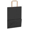 vidaXL Paper Bags 250 pcs with Handles Black 21x11x28 cm