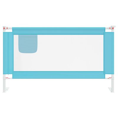 vidaXL Toddler Safety Bed Rail Blue 140x25 cm Fabric