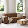vidaXL Sofa with Cushion Brown [Faux leather and Wood]