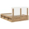 vidaXL Bed Frame Artisian Oak 140 x 190 cm Solid Pine Wood