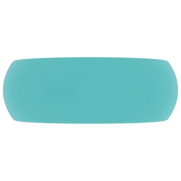 vidaXL Luxury Wash Basin Round Matt Light Green 40x15 cm Ceramic