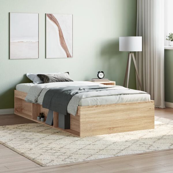 vidaXL Bed Frame without Mattress Sonoma Oak 90x200 cm