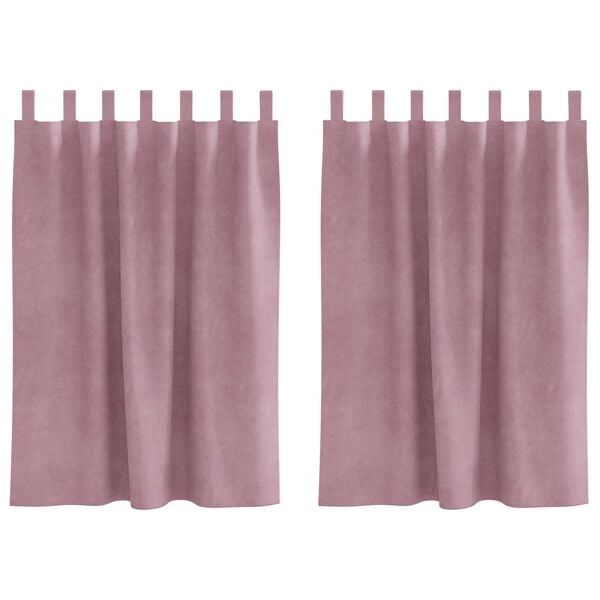 vidaXL Blackout Curtains 2 pcs Dark Pink 140 x 140 cm Velvet