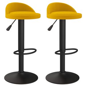 vidaXL Bar Stools 2 pcs Yellow Velvet