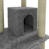 vidaXL Cat Tree with Sisal Scratching Posts Light Grey 155 cm