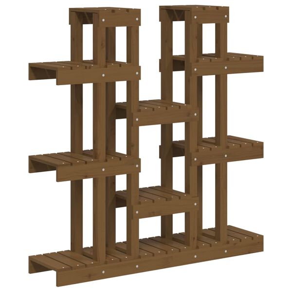 vidaXL Plant Stand Honey Brown 104.5x25x109.5 cm Solid Wood Pine