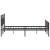vidaXL Metal Bed Frame without Mattress Brown Oak 193x201 cm