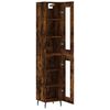 vidaXL Highboard Smoked Oak 34.5x34x180 cm Engineered Wood