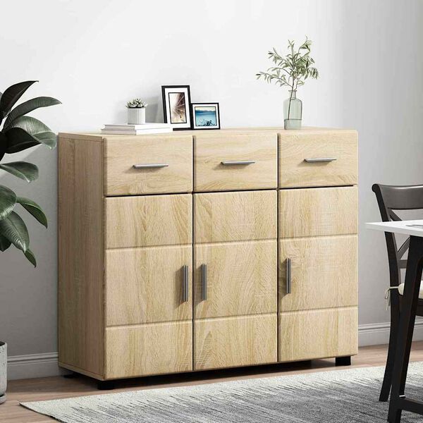 vidaXL Sideboard Sonoma Oak 88.5 x 30.5 x 73 cm Engineered Wood