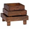 vidaXL Plant Stand 3 pcs Brown Mahogany Wood