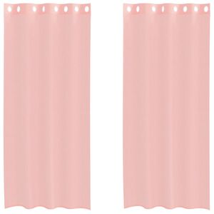 vidaXL Voile Curtains with Grommets 2 pcs Pink 140x245 cm