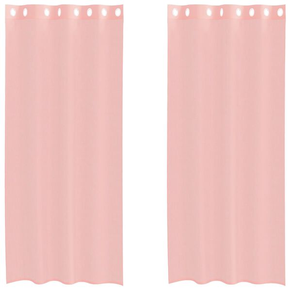 vidaXL Voile Curtains with Grommets 2 pcs Pink 140x245 cm