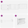 vidaXL Dog Gate with Door Foldable 6 Panels White 480 cm Poplar Wood