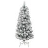 vidaXL Artificial Hinged Christmas Tree with Flocked Snow 150 cm