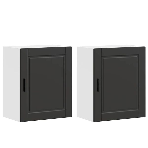 vidaXL Kitchen Wall Cabinets 2 pcs&nbsp;Porto Black Engineered Wood