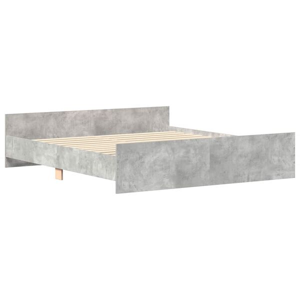 vidaXL Bed Frame without Mattress Concrete Grey 160x200 cm