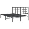 vidaXL Metal Bed Frame without Mattress with Headboard Black 120x190cm
