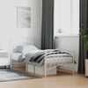 vidaXL Metal Bed Frame without Mattress with Footboard&nbsp;White 80x200cm