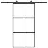 vidaXL Sliding Door with Hardware Set 102x205 cm ESG Glass&Aluminium
