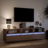 vidaXL TV Wall Cabinet with LED Brown Oak 180x31x45 cm