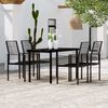 vidaXL 5 Piece Garden Dining Set Black