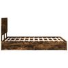 vidaXL Storage Bed with Drawer Smoked Oak 135 x 190 cm Engineered Wood