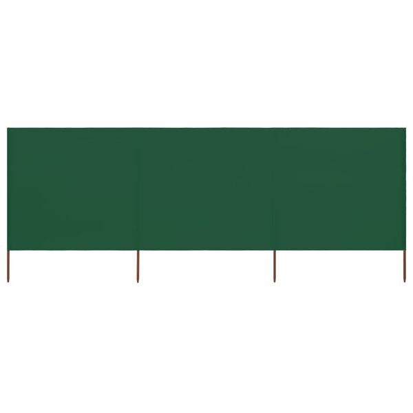 vidaXL 3-panel Wind Screen Fabric 400x160 cm Green