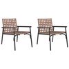 vidaXL Garden Chair 2 pcs Brown Poly Rattan