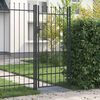 vidaXL Fence Gate Grey 100 x 200 cm Powder coated steel