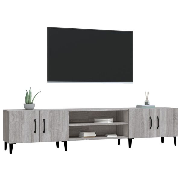 vidaXL TV Cabinet Grey Sonoma 180x31.5x40 cm Engineered Wood