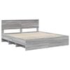 vidaXL Bed Frame Grey Sonoma 200 x 200 cm Engineered Wood
