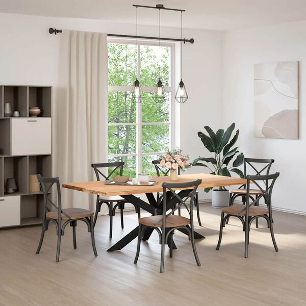 vidaXL Dining Table Leg Spider Shape Black 150x78x(72-73) cm Steel