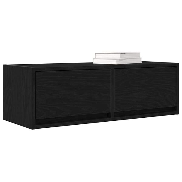 vidaXL TV Cabinet Black Oak 80x31x25.5 cm Engineered Wood