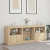 vidaXL Sideboard with LED Lights Sonoma Oak 181.5x37x67 cm