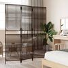 vidaXL Room Divider 3 Panels Brown Poly Rattan