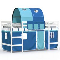 vidaXL Kids' Loft Bed with Tunnel Blue 80x200cm Solid Wood Pine