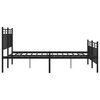 vidaXL Metal Bed Frame without Mattress with Footboard Black 140x190cm