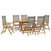 vidaXL Garden Dining Set Folding 7 pcs Grey Solid Acacia Wood