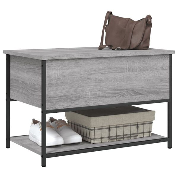 vidaXL Storage Bench Grey Sonoma 70x42.5x47 cm Engineered Wood