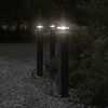 vidaXL Outdoor Floor Lamps with Outlet 3pcs Black 80 cm Aluminium
