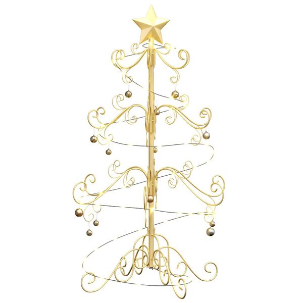 vidaXL Metal Christmas Tree with Stand Gold 90 cm Powder-coated steel