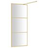 vidaXL Walk-in Shower Wall with Clear ESG Glass Gold 80x195 cm