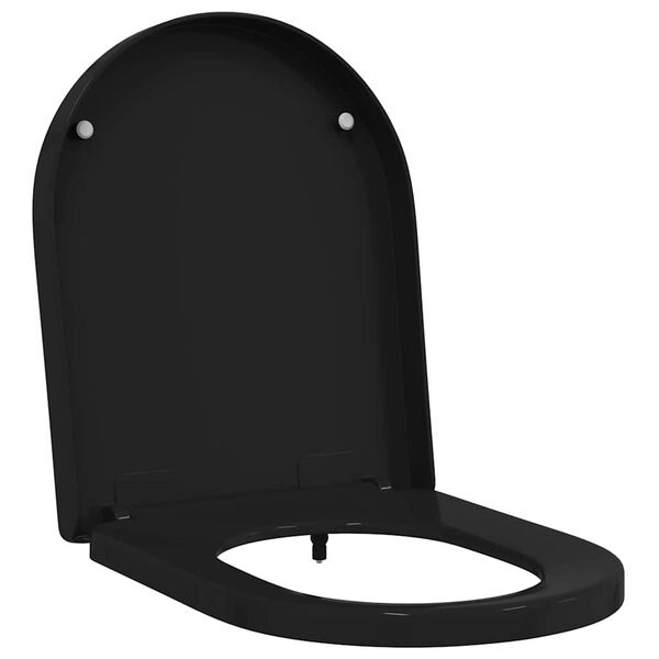 vidaXL Toilet Seat Adjustable Black 48 x 36.5 x 4.5 cm Polypropylene