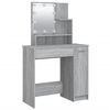 vidaXL Dressing Table Set with LED Grey Sonoma Engineered Wood
