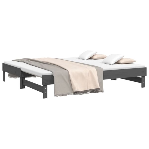 vidaXL Pull-out Day Bed without Mattress Grey 2x(90x190) cm