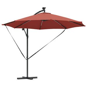 vidaXL Umbrella 294 x 294 x 248 cm Polyester and Aluminium Terracotta