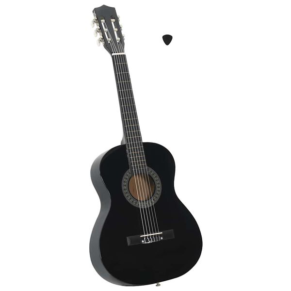 vidaXL Classical Guitar for Beginner and Kids Black 3/4 36"