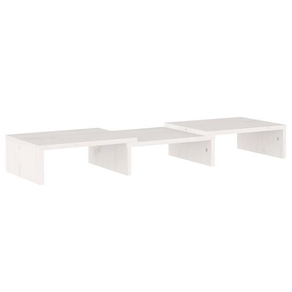 vidaXL Monitor Stand White 60x24x10.5 cm Solid Wood Pine